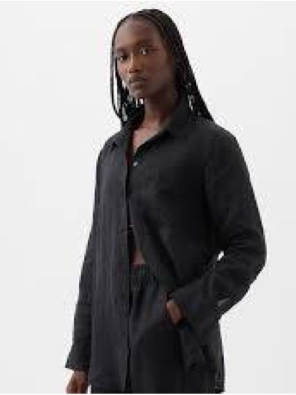 GAP linen boyfriend shirt in black